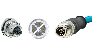 The screw-locked or speed-locked M12 round plug connector is the »workhorse« for industrial electronics applications