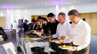 Das Essen auf dem Ausstellerabend