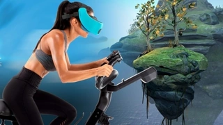 NordicTrack nutzt für sein Trainigsfahrrad "VR Bike" eine VR-Brille und ermöglicht so Fitness-Spiele in phantastischen Landschaften.