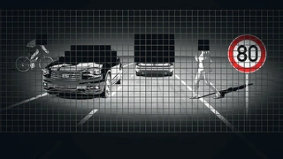 Verkehrssituation, die mit einer hochauflösenden Pixel-Array- Lichtquelle beleuchtet