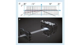 Sichtfeld (a) der 84 LED-Pixeleinheit mit Primäroptik (b), die die untere und obere LED-Reihe vertikal streckt.