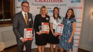v.l.n.r: Friedrich Leif, TDK; Anke Allen, IDQ; Petra Dudzinski und Corinna Damerow, Geyer Electronic
