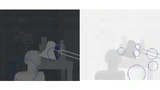 Gegenüberstellung von Disparitätsbild (links) und negiertem Bild (rechts)