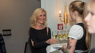 Zum Empfang ein Gläschen Sekt...