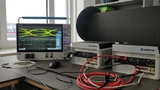 Bild 2: Einen echten Zugang zur phy findet man mit der KBox nicht. Die profane Möglichkeit ist das Tasten eines differenziellen Paars mit einem Ethernet-Protokoll-fähigem Oszilloskop (hier Tektronix MSO der Serie 6). Die physikalische Schicht konnte 