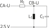 Schaltung und Anschlüsse eines Bandpassfilters.