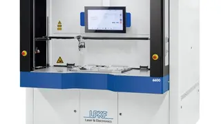 Eine Lasermaschine von LPKF, vergleichbar mit diesem Modell LPKF Power Weld 6600, schweißt die Bauteile des Ventilblocks zusammen.
