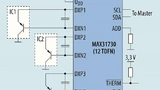 Beispiel für einen Fern-Temperatursensor aus dem  Datenblatt des MAX31730 von Maxim.