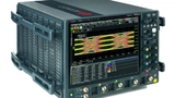 Prinzipieller Aufbau eines Oszilloskop-Frontends mit Frequenzverschachtelung. Mit dem Prinzip wurden ab 2010 Bandbreiten über 30 GHz möglich.