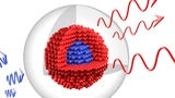 Bild 1. Lichtkonversion von blau zu rot mit Quantum Dots.