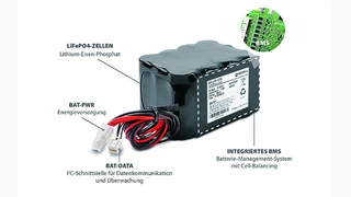 LiFePO4-Batteriepack BP-LFP von Bicker Elektronik mit integriertem BMS.