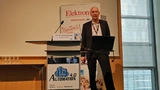 Prof. Dr. Christoph Kutter, Leiter des Fraunhofer EMFT in München, bei seinem Einführungsvortrag auf dem Automation 4.0 Summit 2018.