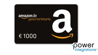 1. Preis: Ein Amazon-Gutschein im Wert von 1.000 Euro gestiftet von Power Integrations