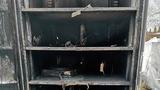 Sicherheitsschrank »StrainLock« zur Lagerung von undefinierten Lithium-Ionen-Akkus nach einem Brandversuch