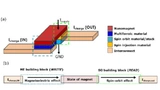 Struktur der magnetoelektrischen Spin-Orbit (MESO) Logikschaltung und Pfad der Übertragung des Logikzustands in der MESO-Logik.