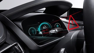 Bosch demonstrierte ein 3D Display für das Auto, das ohne Hilfsmittel aus verschiedenen Perspektiven einen 3D-Eindruck vermittelt.