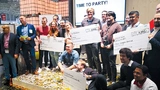 Die drei Sieger-Teams des 48-Stunden Hackathons.