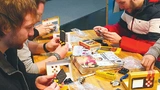 Auch an unserem neo-Stand wurde es nicht langweilig: Dort konnte man sich sein eigenes Retro-Game zusammenbauen und mit nach Hause nehmen.