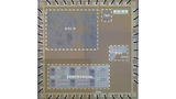 Bild 1. Chip mit dem vom Fraunhofer IMS entwickelten leistungsfähigen Mikrocontroller-Kern auf Basis der RISC-V-Befehlssatzarchitektur (oben links) und der Krypta-Engine (unten links).