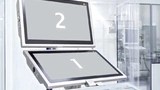 Dual-Display-Lösung mit dem Trolley Light Duplex zur Anzeige von einer Software je Bildschirm.
