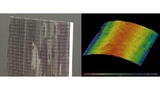 Optisch unkooperatives Bauteil: RGB-Farbfoto (links) und 3D-Messergebnis im SWIR-Spektralbereich (rechts)