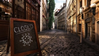 Ein Schild mit der Aufschrift "Closed"