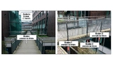  Die Funksensorknoten sind an einer Fußgängerbrücke montiert, die Zentrale ist in einem Büro platziert