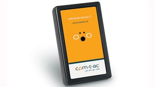  Der Multisensor MS2 von Comtac kann zusätzlich zu Temperatur, Luftfeuchtigkeit und Beschleunigung auch Magnetfelder, Helligkeit und Lärm messen sowie GPS-Daten empfangen, um seine Position zu bestimmen