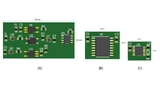 Bild 2. Größenvergleich zwischen verschiedenen Isolationskonzepten für RS-485: Optokoppler-Lösung (A), isolierter RS-485-Transceiver im SOIC-16-Gehäuse (B) und ISO1500 von TI
