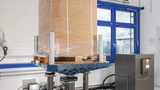 Prüfaufbau Europalette mit Verpackung