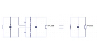 Simplified model of a resonant energy harvesting.