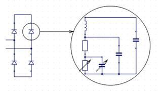 High-frequency diode circuit model.