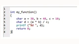 Codebeispiel einer Integer-Promotion. Für die Berechnung in Zeile 5 werden die char-Variablen automatisch ins int-Format umgesetzt, sodass hier kein Überlauf erfolgt
