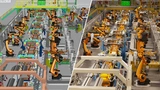 Siemens Process Simulate (links) ist mit Nvidia Omniverse (rechts) verbunden, um einen fotorealistischen, digitalen Zwilling mit voller Designtreue in Echtzeit zu ermöglichen.