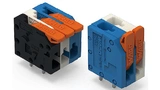 Die Single-Pair-Ethernet-fähige Leiterplattenklemme der Serie 2601 von Wago ist durch ihren Farbmix gut zu erkennen