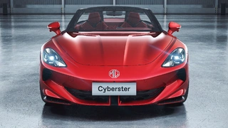 Frontalansicht des auf der Auto Shanghai präsentierten MG Cyberster.