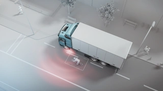 Die Türöffnungswarnung ist auf beiden Seiten des Lkw verfügbar.