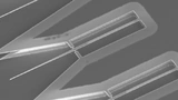 Nanophotonischer Resonator auf einem Siliziumchip. 