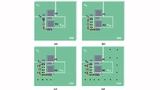 Modellierung der Hot Loops in unterschiedlichen Varianten, mit fünf GND-Vias in der Nähe von CIN und M2