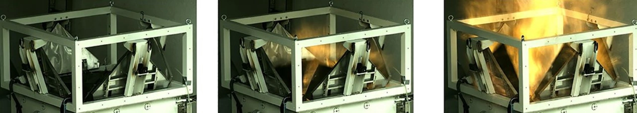 Bild 4. Explosionsversuche mit dem Testsystem von Weiss Technik. Bild 4. Explosionsversuche mit dem Testsystem von Weiss Technik.