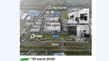 Werk von Suzhou, das sich über eine Fläche von 25 ha ersteckt (etwa 35 Fußballfelder). Innosience hat dort bereits im Vorjahr 10.000 Wafer im 8-Zoll-Format hergestellt