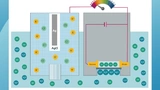Vereinfachte Darstellung eines ISFETs mit einer Ag / AgCl-Referenzelektrode.