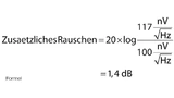 Formel Zusätzliches Rauschen beim Verstärker