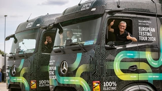 Der vollelektrische eActros 600 auf Europa-Tournee.