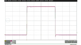 Sprungantwort des vollständig vergossenen Musters – 100 A/Div und 200 µs/Div