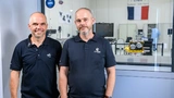 Von links nach rechts: Stéphane Mary (CNES), Projektleiter MMX Rover-Mission, und Markus Grebenstein (DLR), Projektleiter MMX Rover-Mission.
