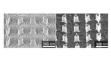 Mikroskopische Aufnahme von Nanostrukturen, wie sie in den Meta-Linsen zum Einsatz kommen