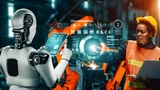 Humanoide Roboter und Menschen werden in den Fabriken der Zukunft zusammenarbeiten.