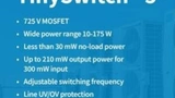 Ein Bild mit technischen Daten zu TinySwitch (TM)-5 von Power Integrations