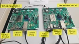 Bild 6.  Versuchsaufbau, der es ermöglicht, dass zwei beliebige Endgeräte über das TSN-MACsec  System als Switch kommunizieren. Zusätzlich ist die Kommunikation mit den internen Prozessoren,  die mit einer Test-Software versehen sind, möglich.